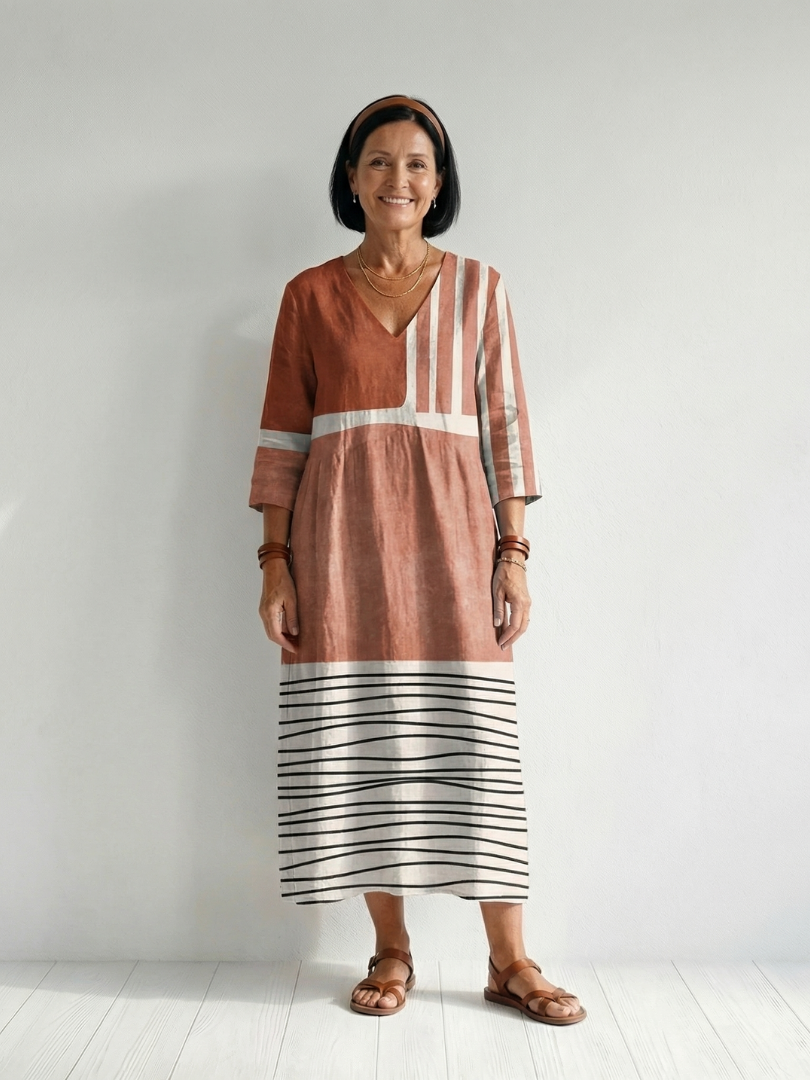 Remy | Easy Mixed Stripe Midi Dress – North & Bloom